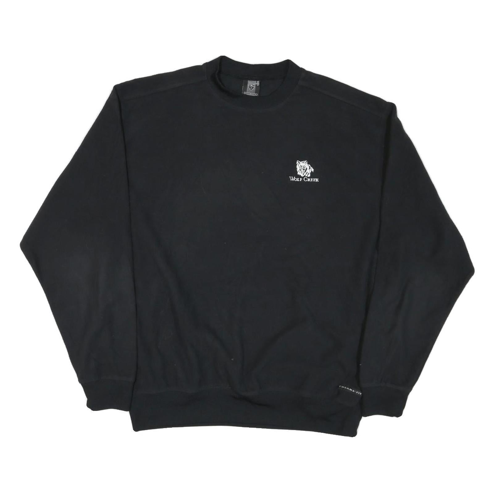 NIKE Mens Black Wolf Creek Crew Neck L Sweatshirt Polyester Blend Casual