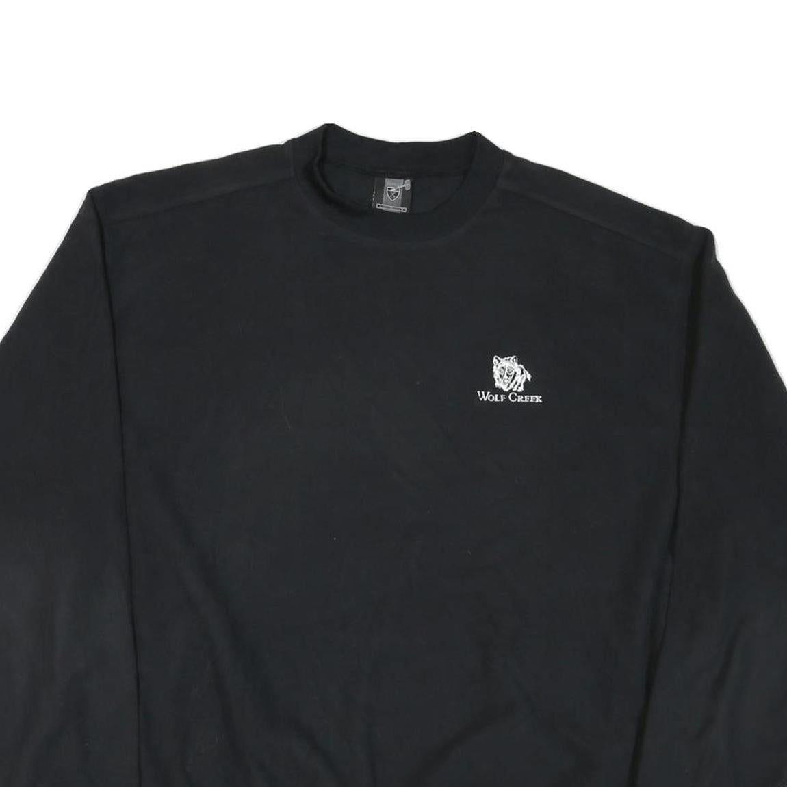 NIKE Mens Black Wolf Creek Crew Neck L Sweatshirt Polyester Blend Casual