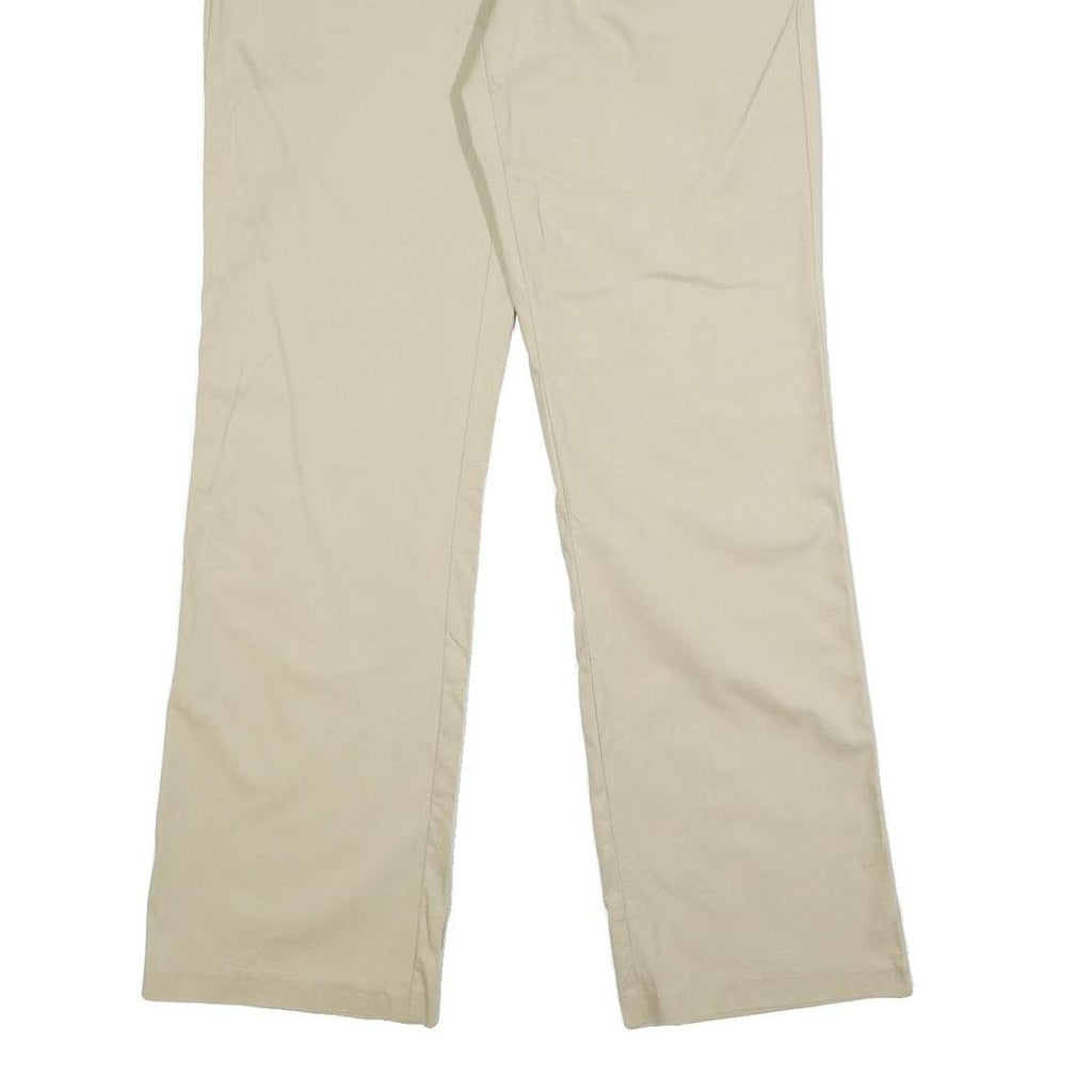 DICKIES Womens Relaxed Beige Cotton Blend Trousers W32 L32 Casual Zip Closure