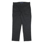 DICKIES Mens Slim Black Trousers W36 L30 Cotton Blend Zip Classic Straight
