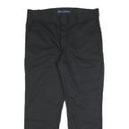 DICKIES Mens Slim Black Trousers W36 L30 Cotton Blend Zip Classic Straight