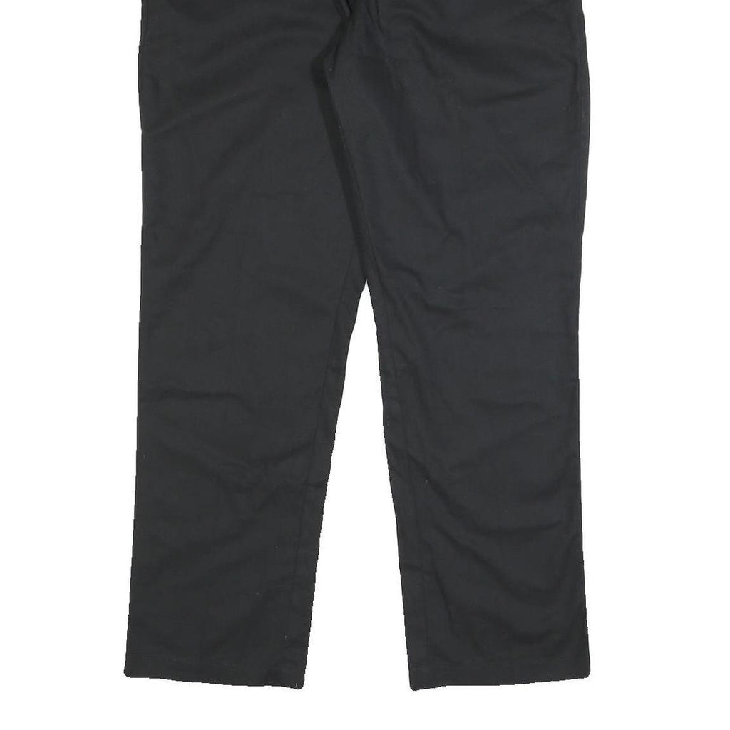 DICKIES Mens Slim Black Trousers W36 L30 Cotton Blend Zip Classic Straight