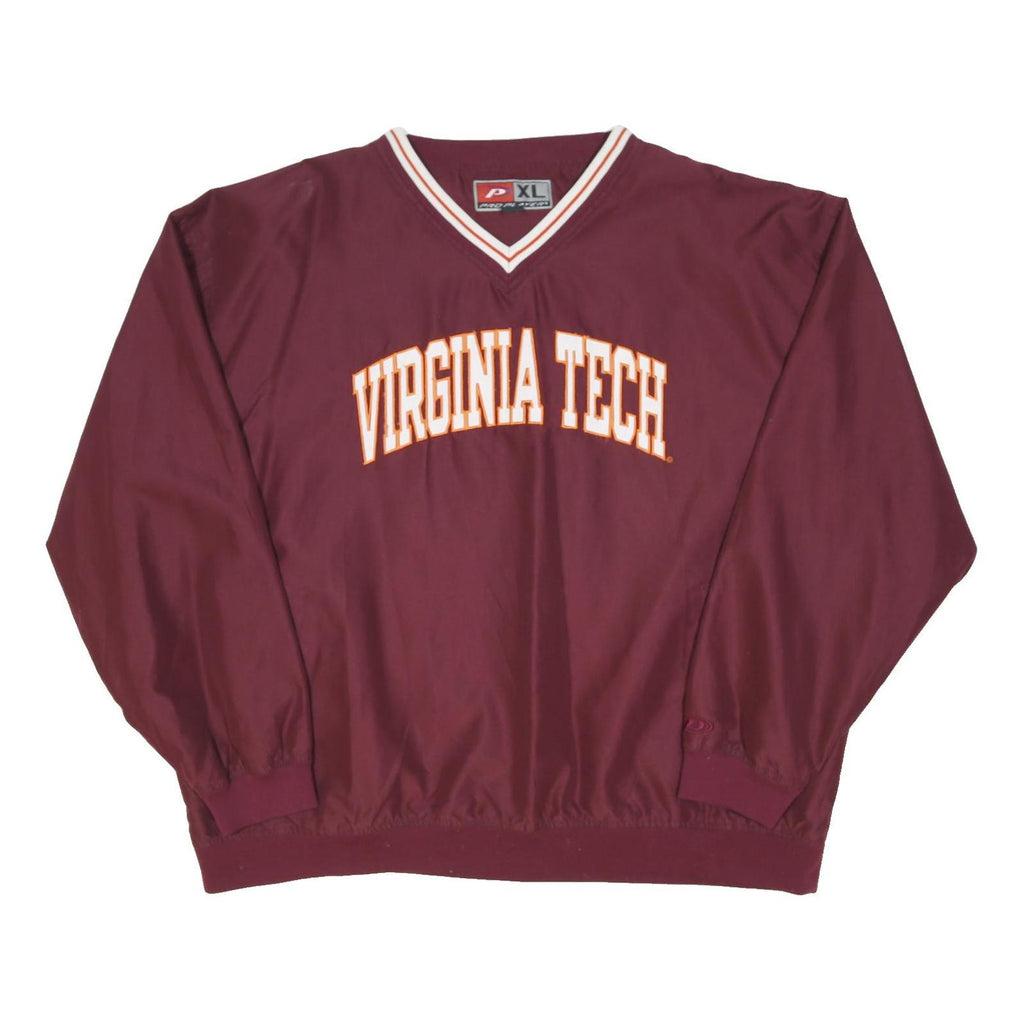 PRO PLAYER Mens Maroon Virginia Tech Pullover Jacket XL Polyester Blend Sport