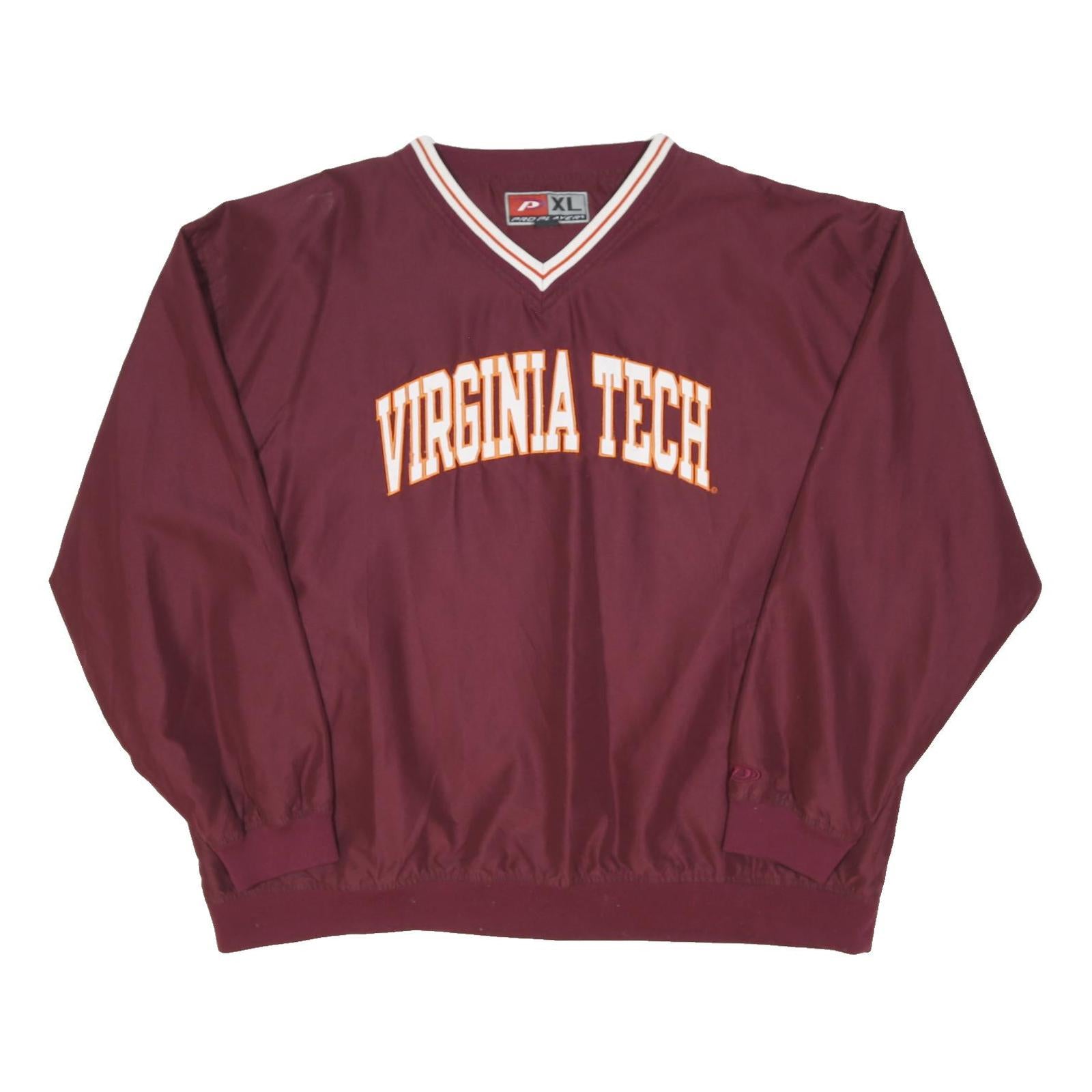 PRO PLAYER Mens Maroon Virginia Tech Pullover Jacket XL Polyester Blend Sport