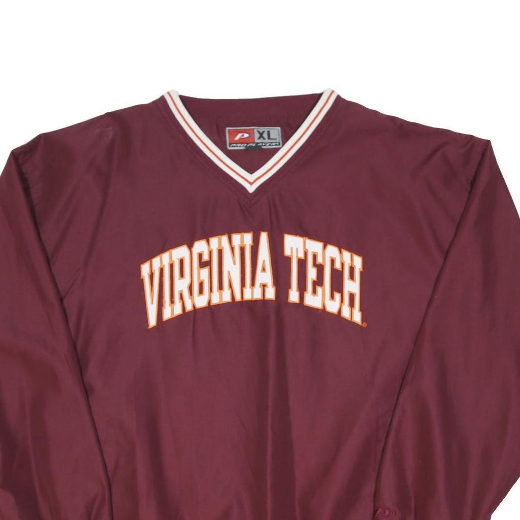 PRO PLAYER Mens Maroon Virginia Tech Pullover Jacket XL Polyester Blend Sport