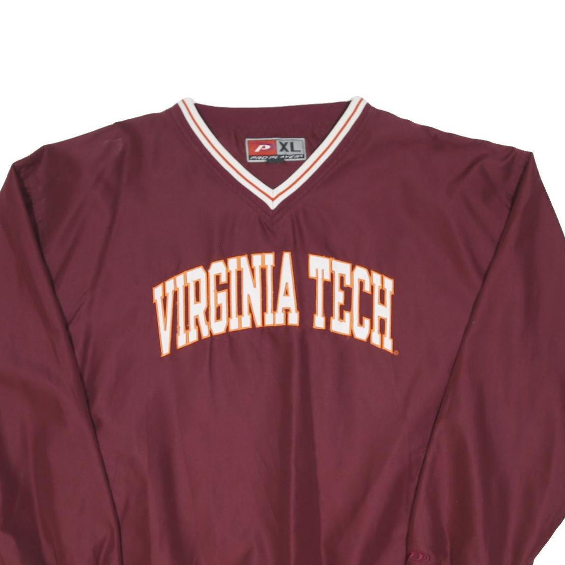 PRO PLAYER Mens Maroon Virginia Tech Pullover Jacket XL Polyester Blend Sport