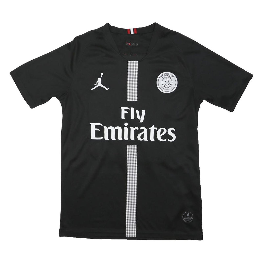 PARIS Mens Black Fly Emirates Football Shirt M Short Sleeve Round Neck Jordan 23