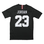 PARIS Mens Black Fly Emirates Football Shirt M Short Sleeve Round Neck Jordan 23