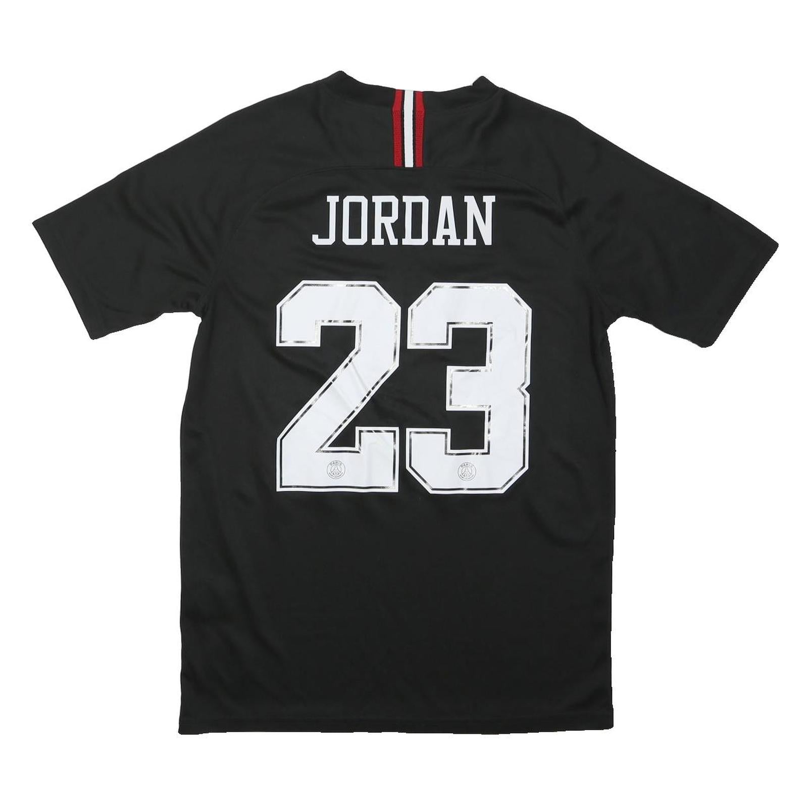 PARIS Mens Black Fly Emirates Football Shirt M Short Sleeve Round Neck Jordan 23