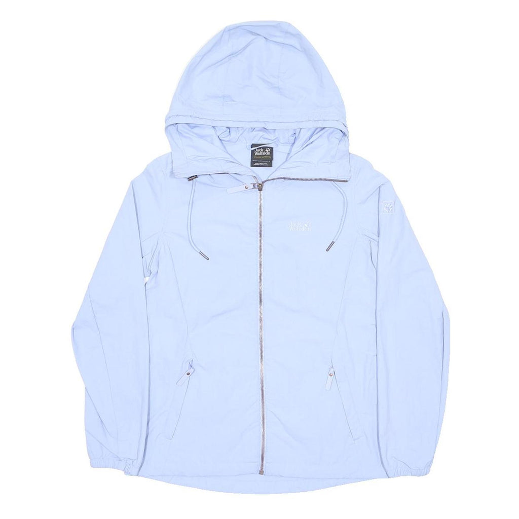 JACK WOLFSKIN Womens Blue Light Blue Hooded Zip Jacket Polyester XS Outdoor