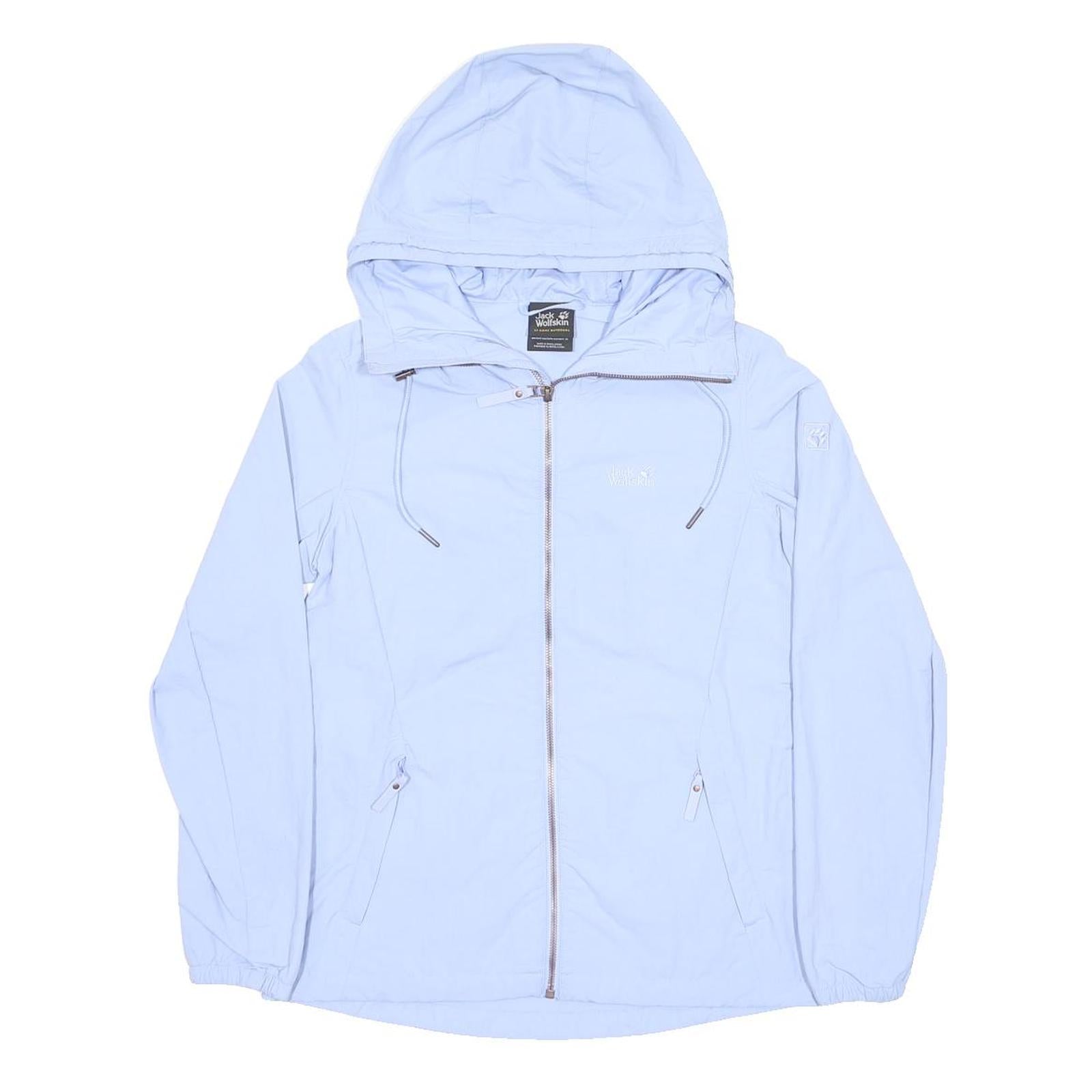 JACK WOLFSKIN Womens Blue Light Blue Hooded Zip Jacket Polyester XS Outdoor