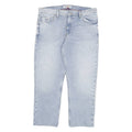TOMMY JEANS Mens Blue Regular Fit Straight Denim Cotton Light W36 L27 Zip