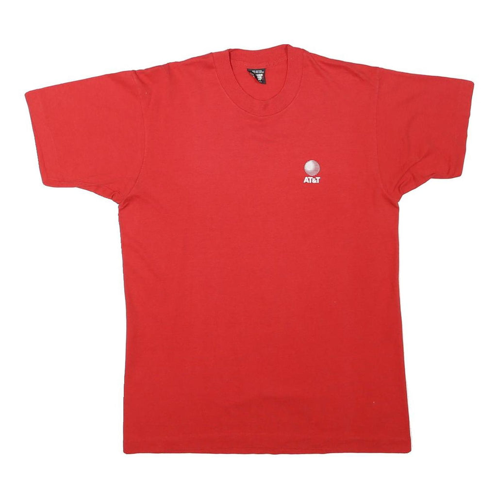 THE BEST Mens Red Graphic T-Shirt L Short Sleeve Crew Neck AT&T Logo