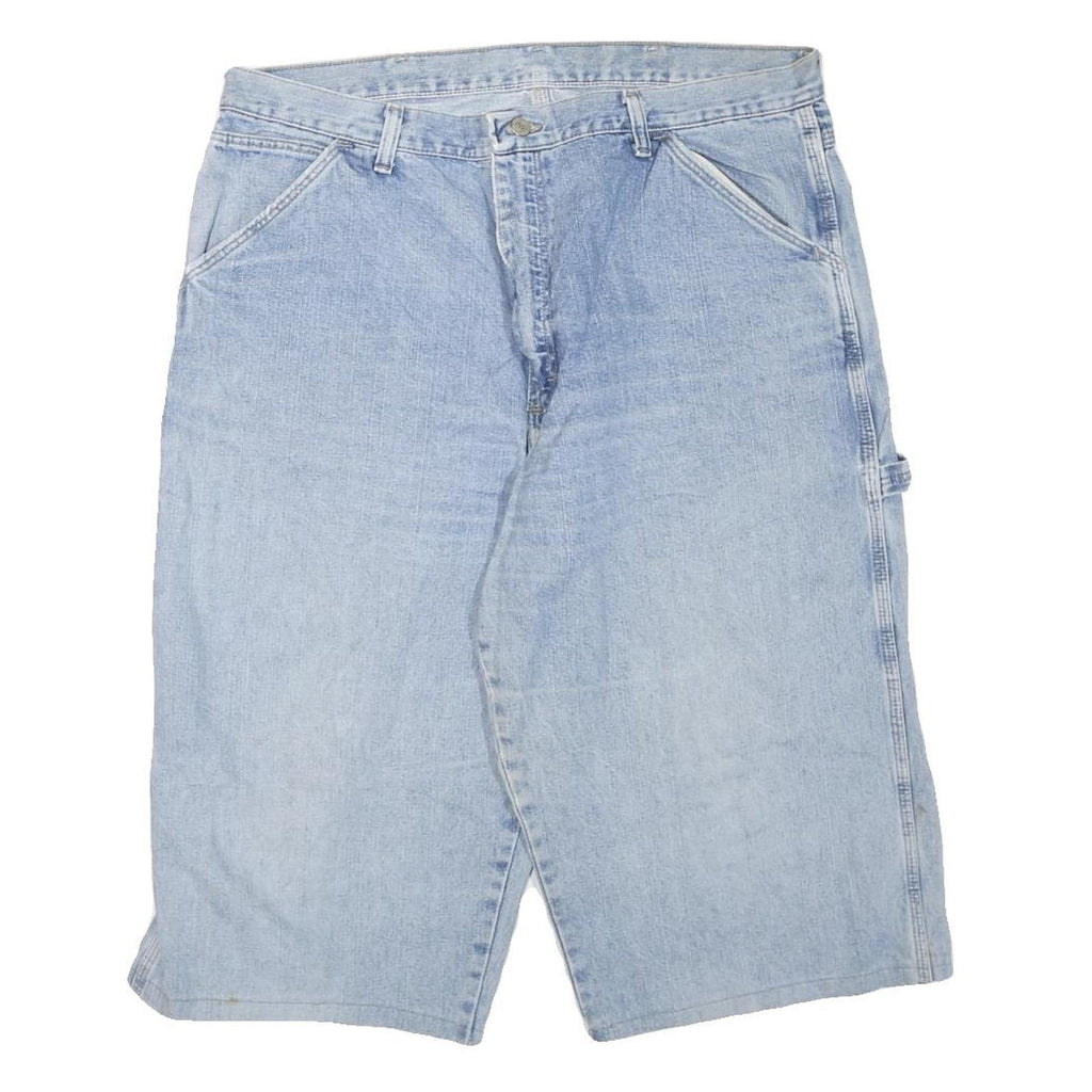 WRANGLER Mens Denim Blue Utility Shorts L W36 Cotton Blend Carpenter Workwear