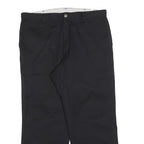 DICKIES Mens Cotton Blend Black Relaxed Straight Trousers W38 L30 Workwear