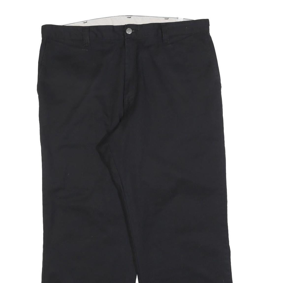 DICKIES Mens Cotton Blend Black Relaxed Straight Trousers W38 L30 Workwear