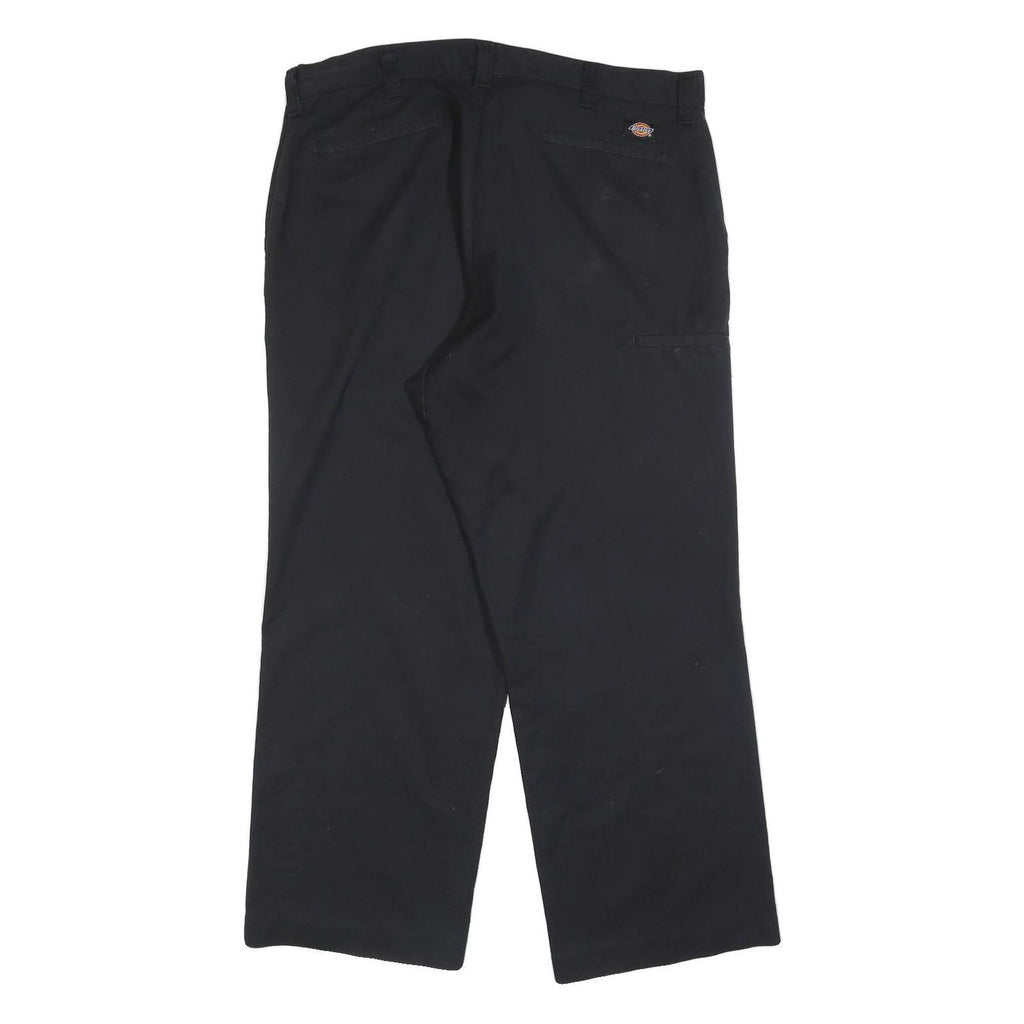 DICKIES Mens Cotton Blend Black Relaxed Straight Trousers W38 L30 Workwear