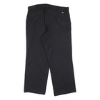 DICKIES Mens Cotton Blend Black Relaxed Straight Trousers W38 L30 Workwear