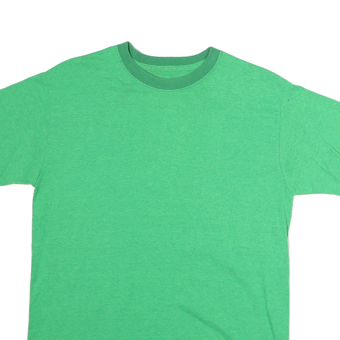 FRUIT OF THE LOOM Boys Green 2XL Plain T-Shirt Short Sleeve Crew Neck Basic