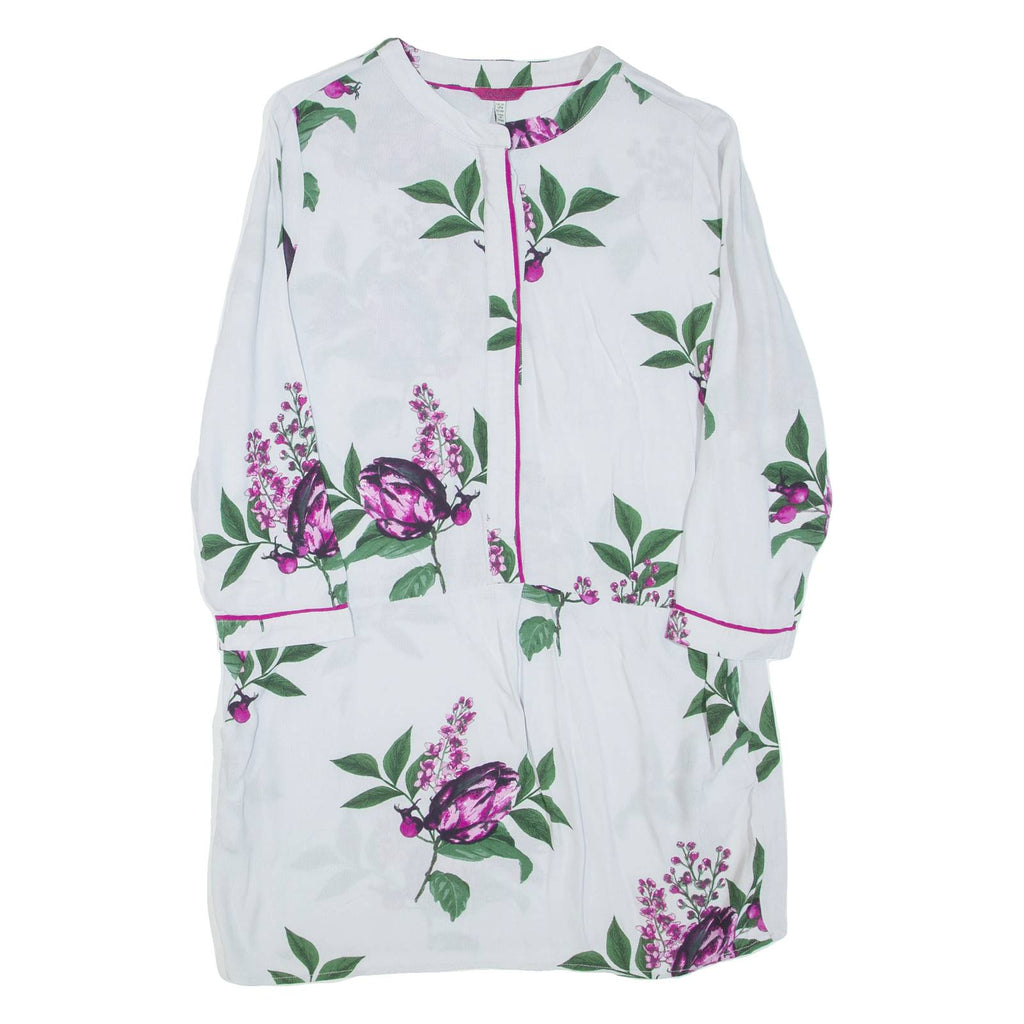 JOULES Womens Day Dress Grey Floral Long Sleeve Short UK 12
