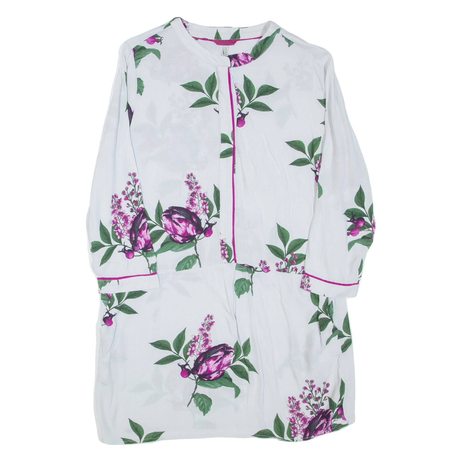 JOULES Womens Day Dress Grey Floral Long Sleeve Short UK 12