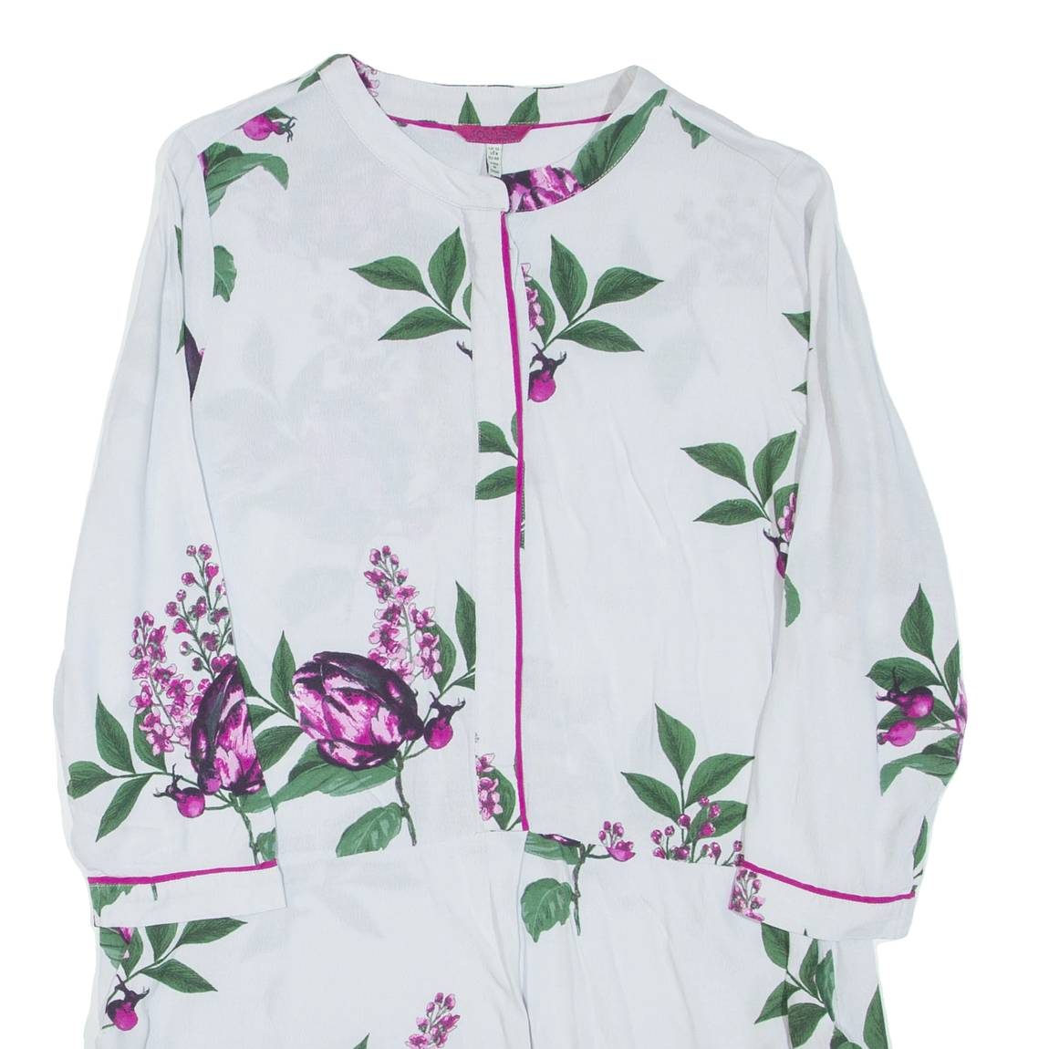 JOULES Womens Day Dress Grey Floral Long Sleeve Short UK 12