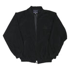 YUN FENG Mens Black Polyester Blend Bomber Jacket XL Zip Up Plain Casual