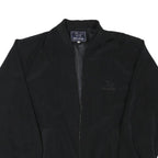 YUN FENG Mens Black Polyester Blend Bomber Jacket XL Zip Up Plain Casual