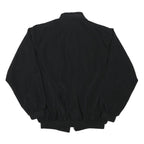 YUN FENG Mens Black Polyester Blend Bomber Jacket XL Zip Up Plain Casual