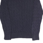 POLO RALPH LAUREN Mens Navy Blue Wool Cable Knit Crew Neck Jumper XL Classic