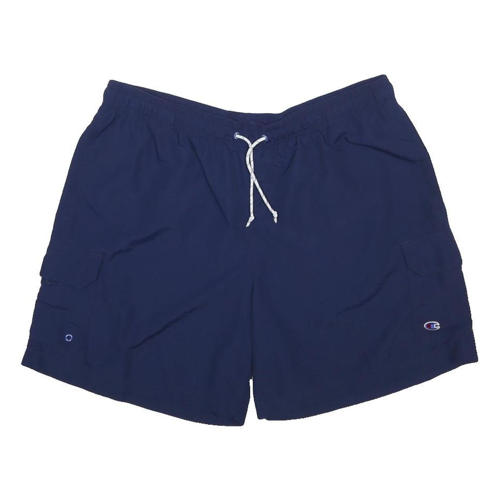CHAMPION Mens Navy Blue Cargo Shorts XL W36 Elastic Waist Drawstring