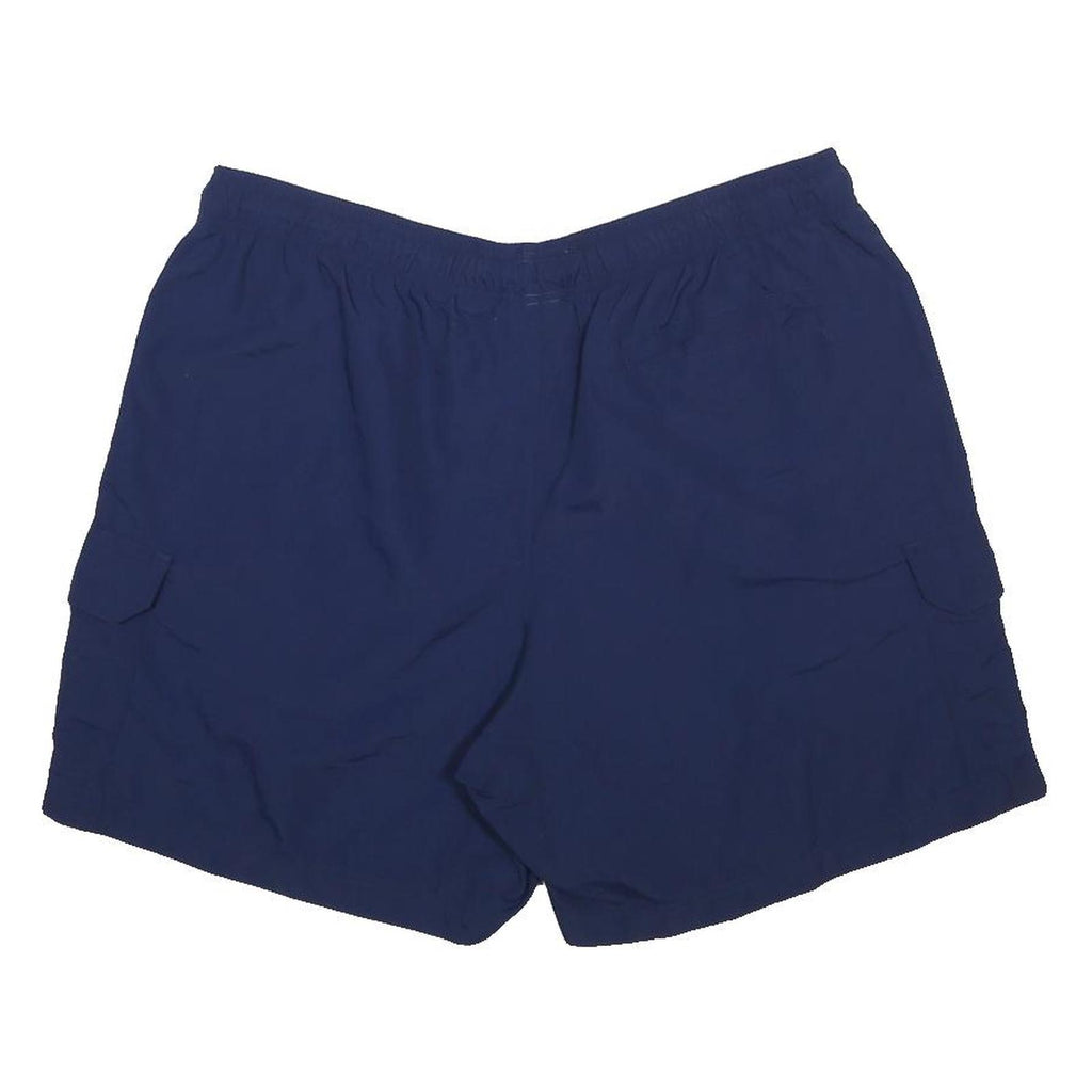 CHAMPION Mens Navy Blue Cargo Shorts XL W36 Elastic Waist Drawstring