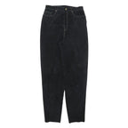 MODE Womens Leather Black Regular Fit Zip Trousers W28 L32 Stylish Comfortable