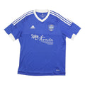 ADIDAS Mens Blue & White Reno 1868 FC Football Shirt L Short Sleeve V-Neck
