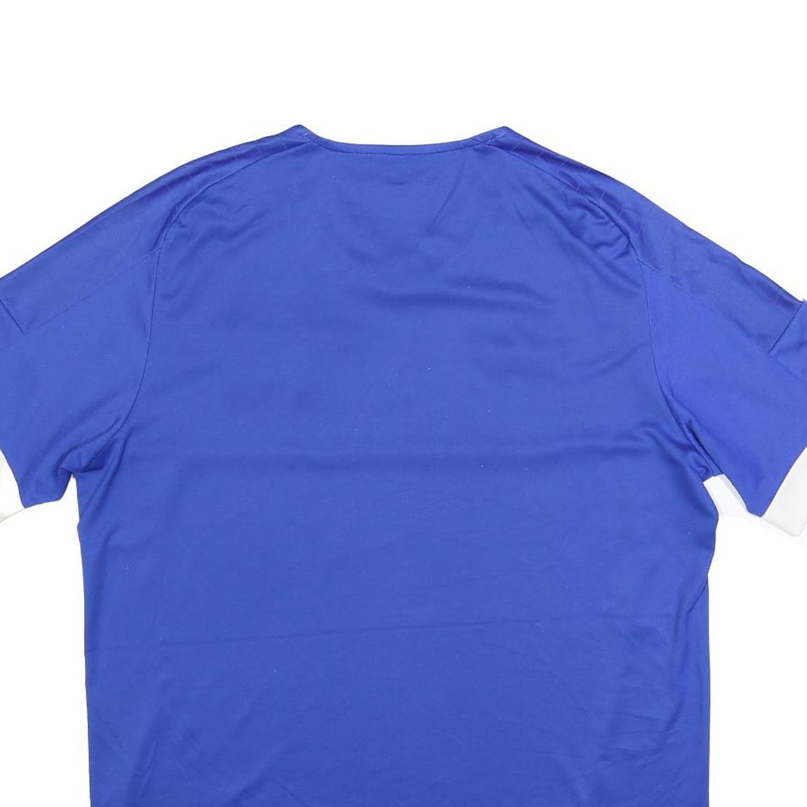 ADIDAS Mens Blue & White Reno 1868 FC Football Shirt L Short Sleeve V-Neck