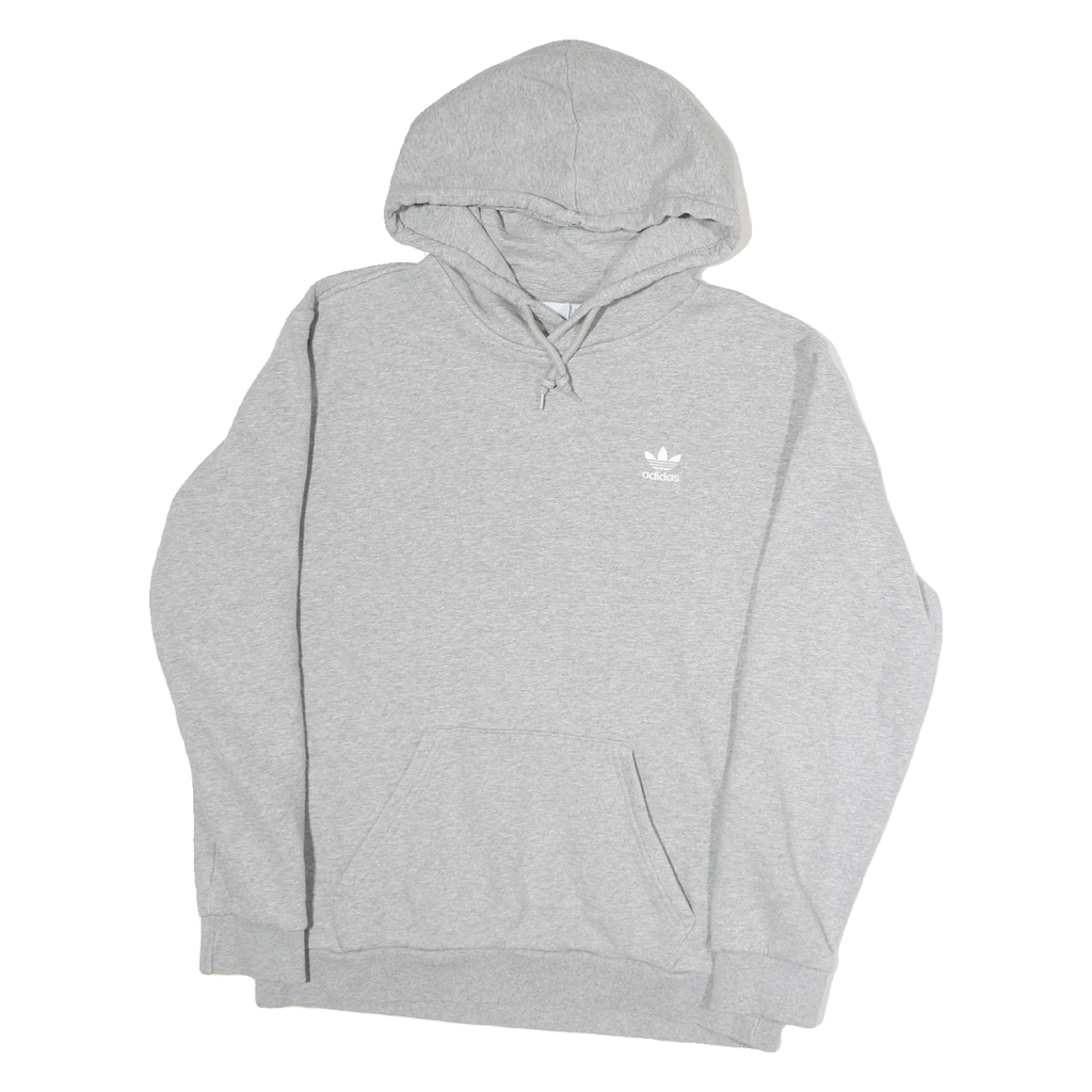 ADIDAS Mens Grey Hoodie M Cotton Pullover Sports Casual Sweatshirt