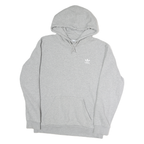 ADIDAS Mens Grey Hoodie M Cotton Pullover Sports Casual Sweatshirt