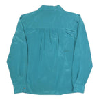STUART LANG Womens Blue Shirt Long Sleeve Collared Plain S Elegant Workwear