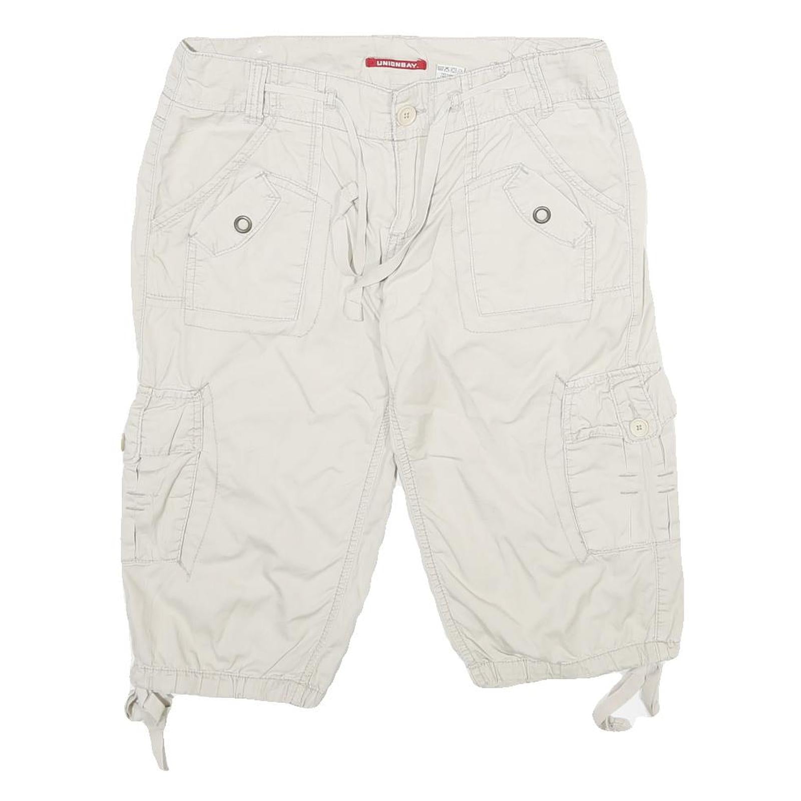 UNION BAY Womens Shorts Beige Cargo Cotton M W32 Casual Pocketed Summer