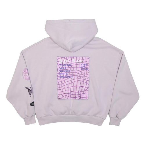 KARL KANI Womens Lilac Hoodie XS Kani Logo Embroidered Sleeve Print