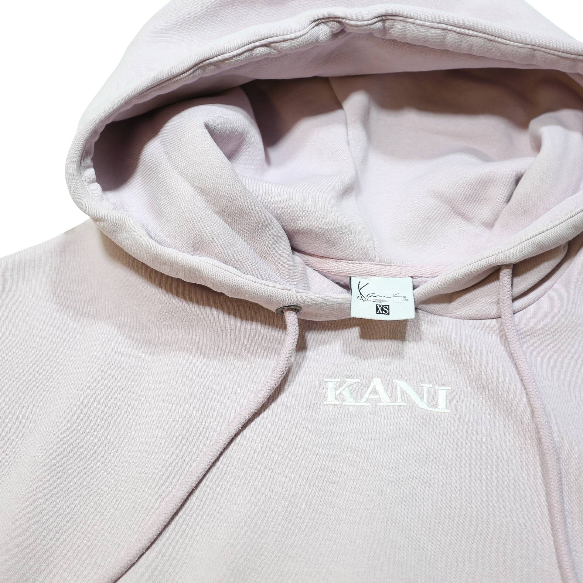 KARL KANI Womens Lilac Hoodie XS Kani Logo Embroidered Sleeve Print