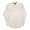 WRANGLER Mens Cream Cotton Shirt L Button-Down Western Style Long Sleeve