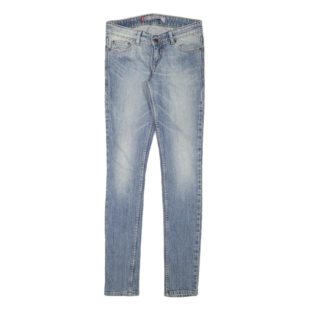 LEVI'S Womens Slim Blue Denim Light Wash Jeans W28 L33 Classic Cotton Blend Zip