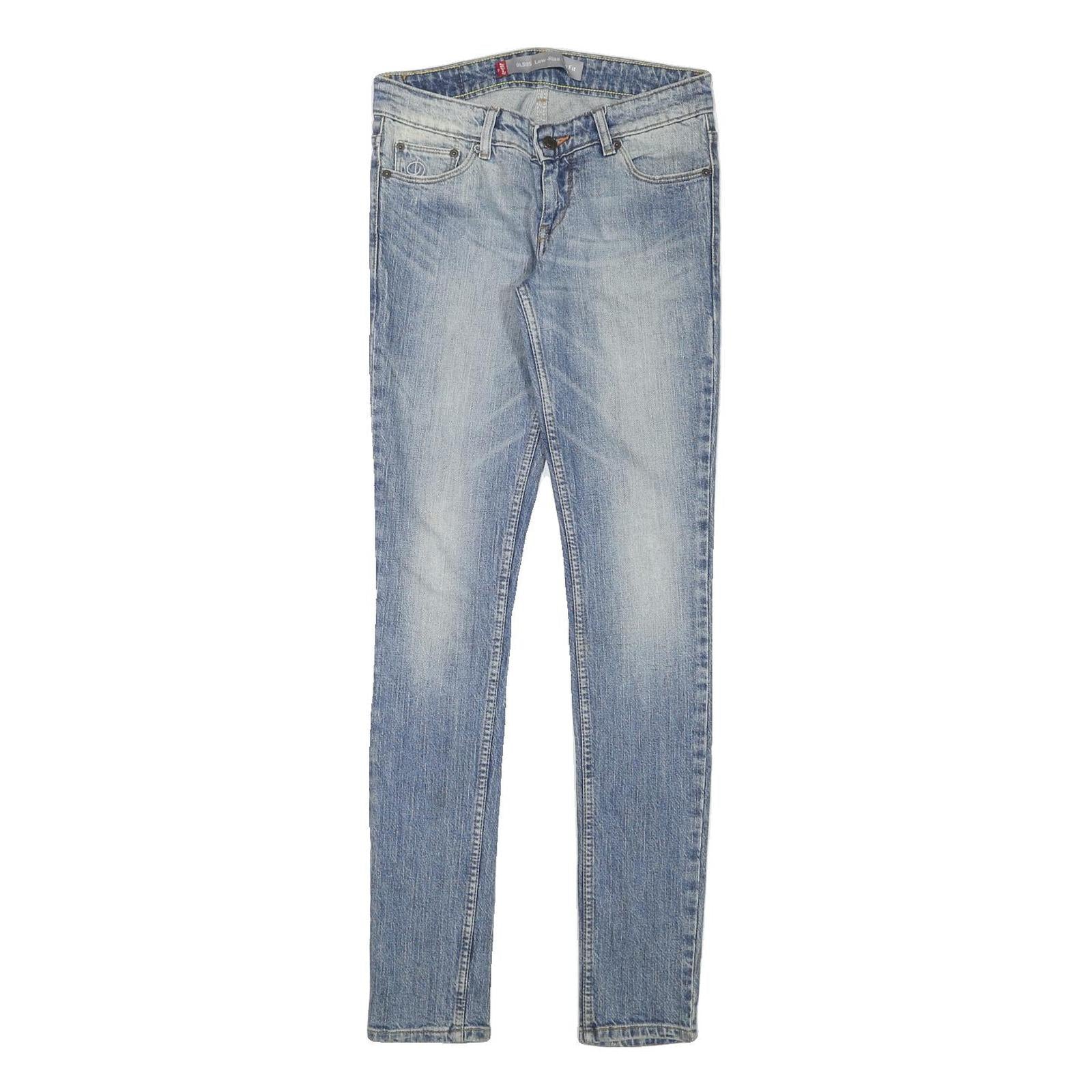 LEVI'S Womens Slim Blue Denim Light Wash Jeans W28 L33 Classic Cotton Blend Zip