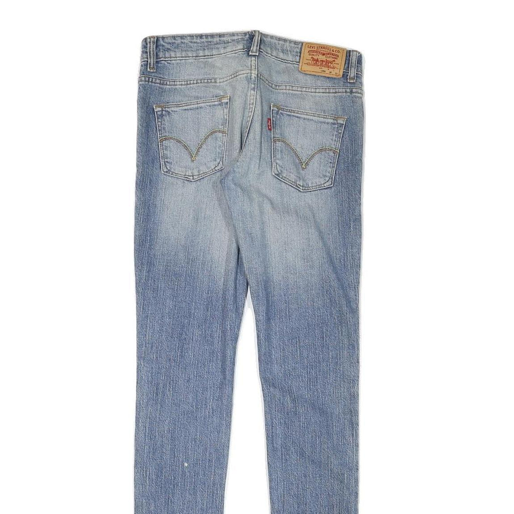 LEVI'S Womens Slim Blue Denim Light Wash Jeans W28 L33 Classic Cotton Blend Zip