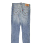 LEVI'S Womens Slim Blue Denim Light Wash Jeans W28 L33 Classic Cotton Blend Zip