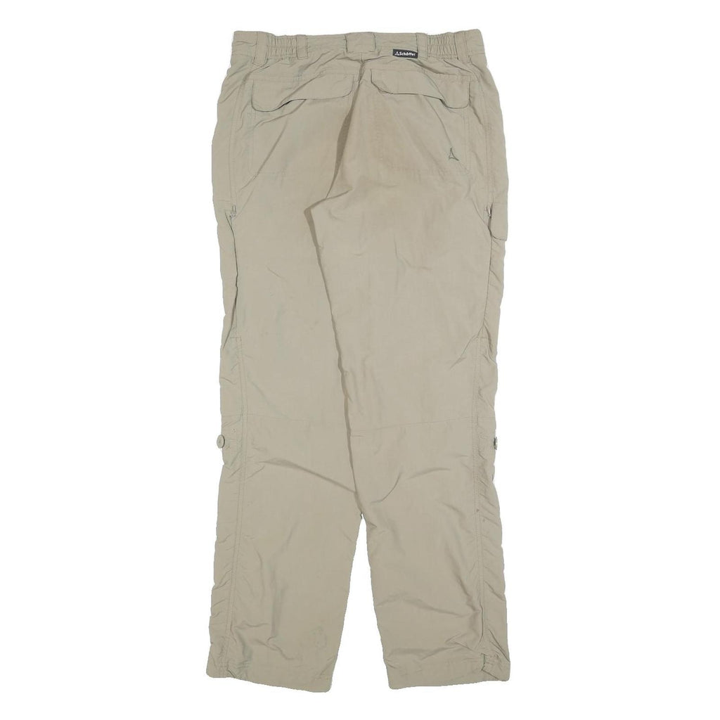 SCHOFFEL Womens Regular Beige Polyester Blend Zip Trousers W30 L30 Outdoor