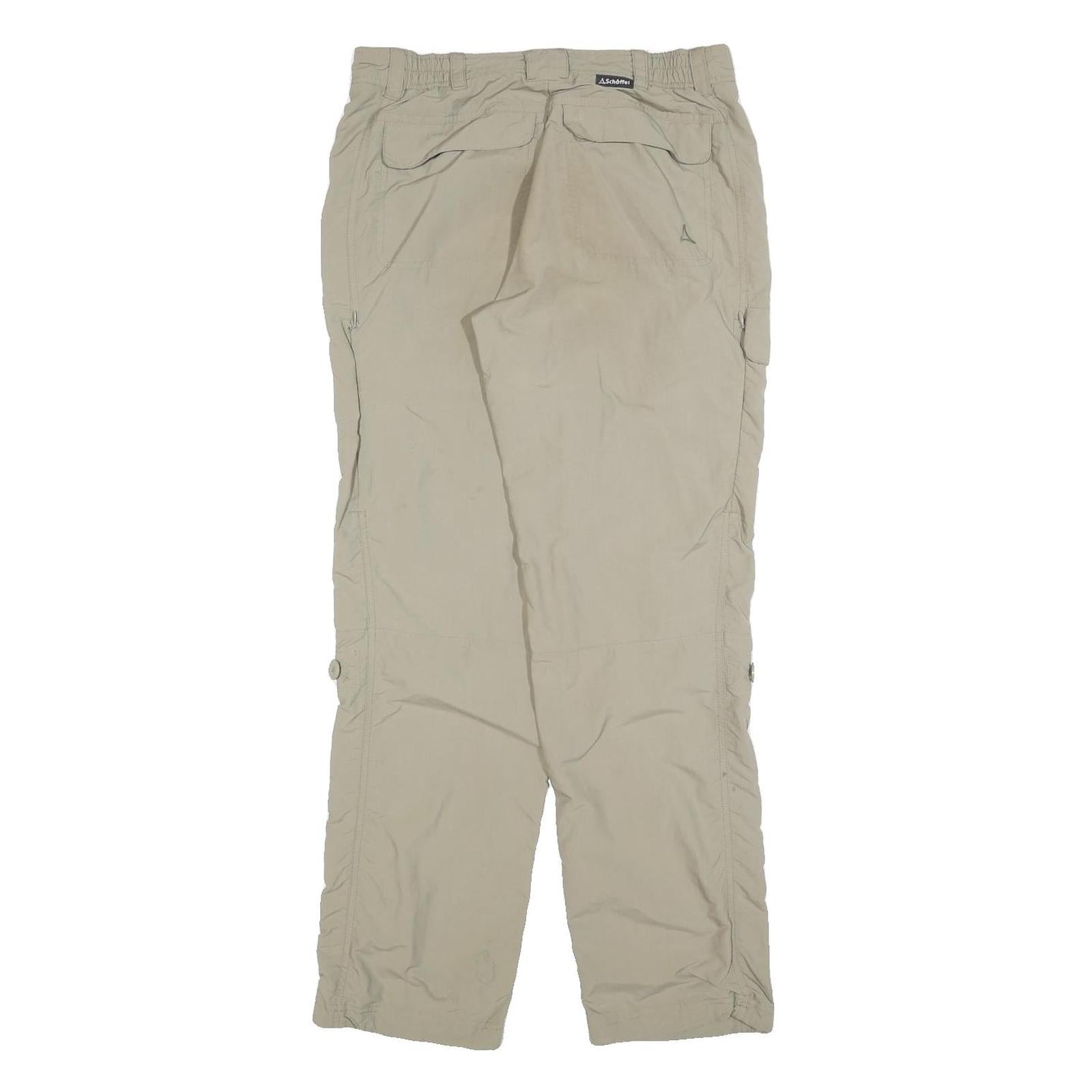 SCHOFFEL Womens Regular Beige Polyester Blend Zip Trousers W30 L30 Outdoor