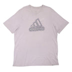 ADIDAS Mens Purple Graphic T-Shirt XL Short Sleeve Crew Neck Cotton Blend