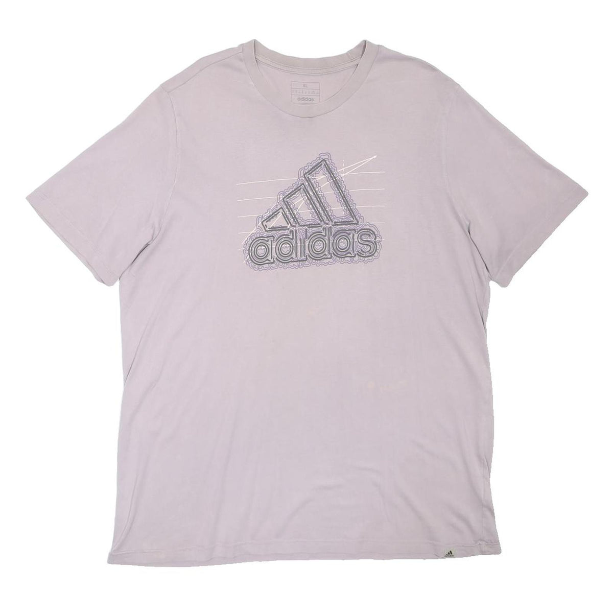 ADIDAS Mens Purple Graphic T-Shirt XL Short Sleeve Crew Neck Cotton Blend